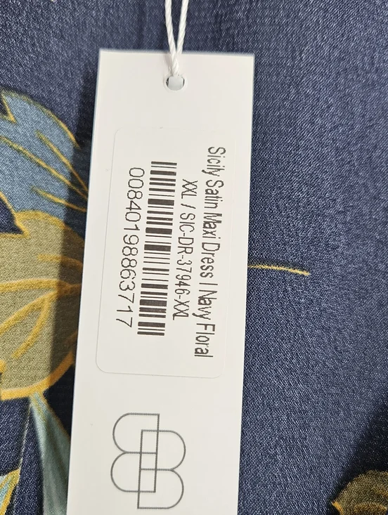 Baltic Born Navy Floral Sicily Satin Maxi Dress Size XXL NWT - Picture 14 of 15